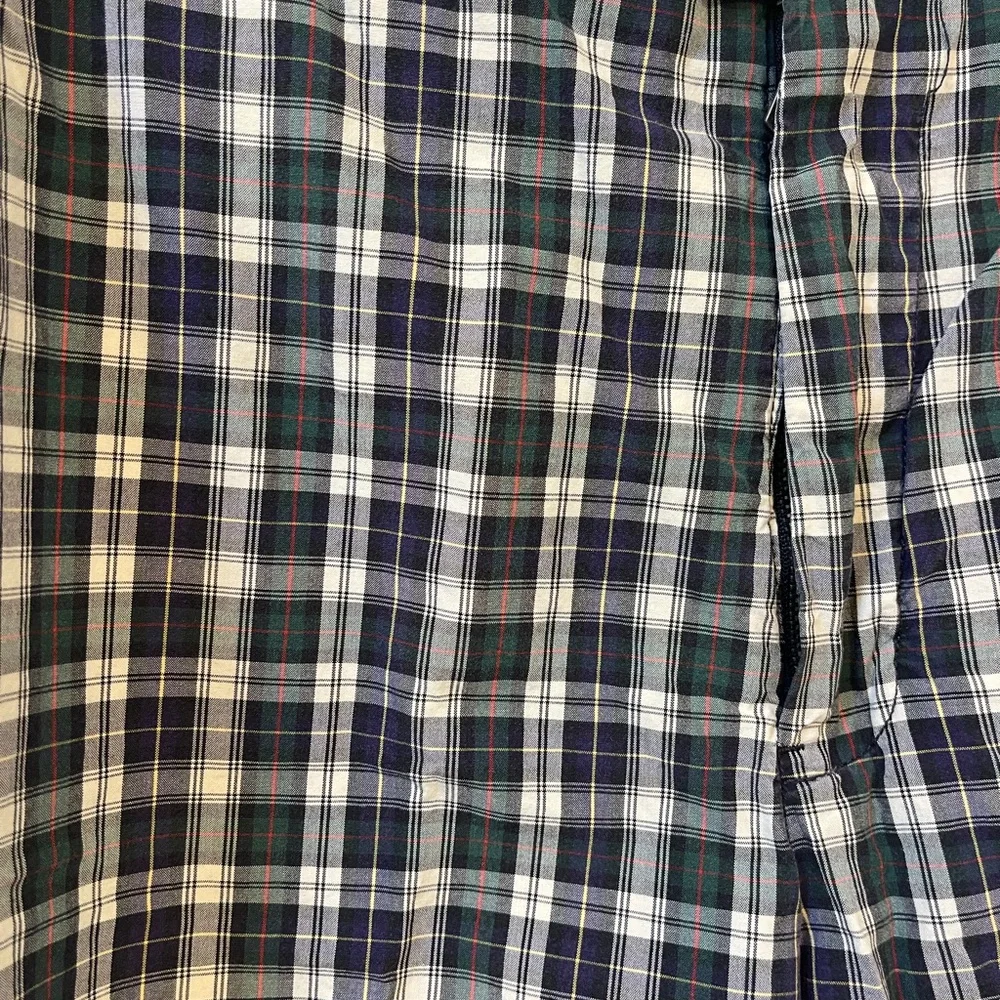 Ralph Lauren Blue and White Plaid Flat-Front Shorts